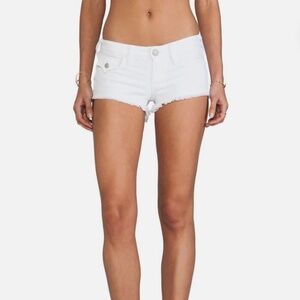 True Religion White Denim Joey Low Rise Cut Off Raw Hem SIZE 26